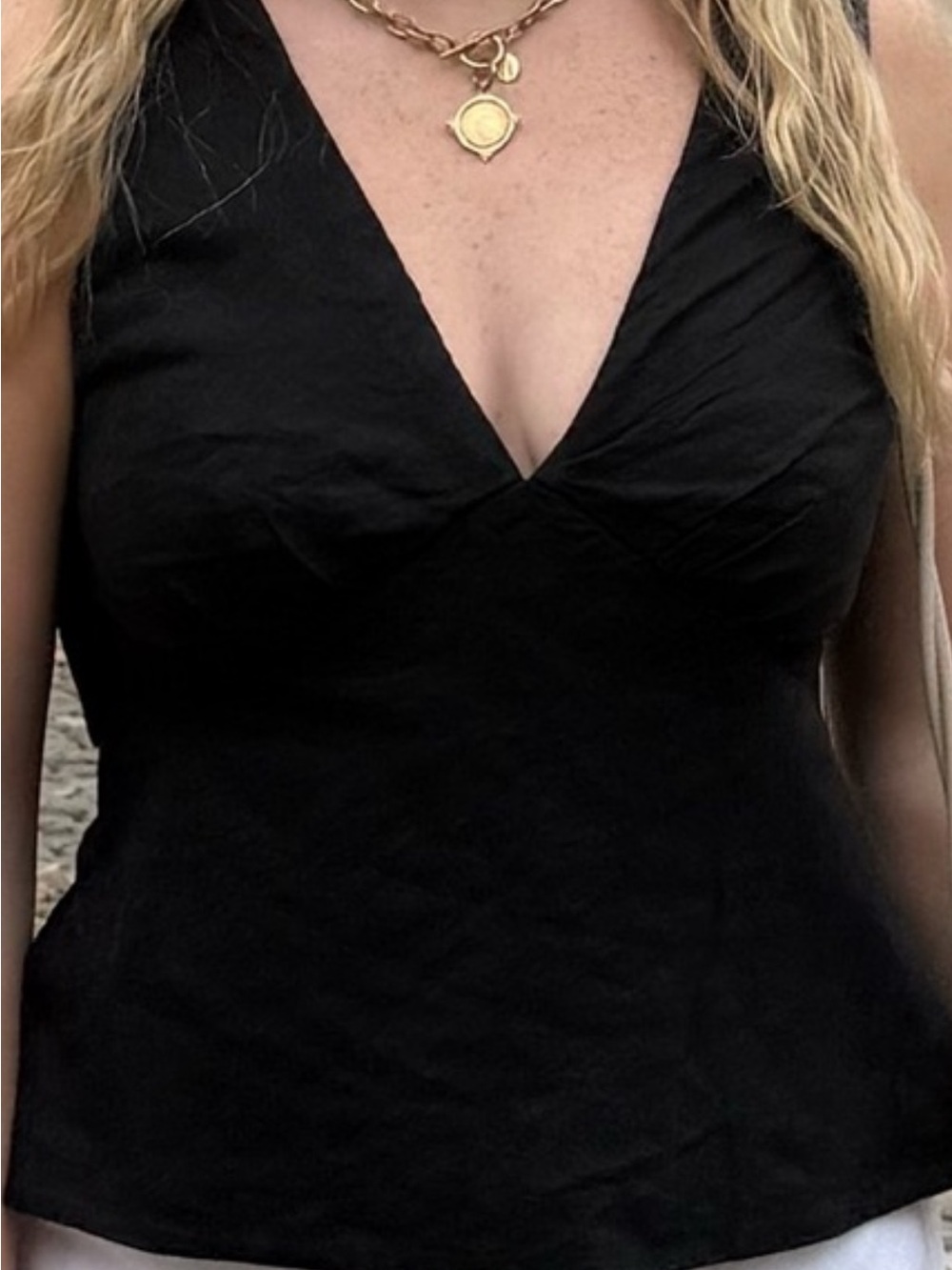 Black Abercrombie Linen Tank